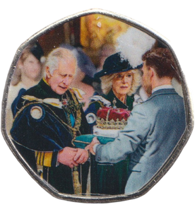 2023 50P SHAPED COIN LONG TO REIGN OVER US CHARLES III HONOURS OF SCOTLAND - 50P SHAPED COIN - Cambridgeshire Coins