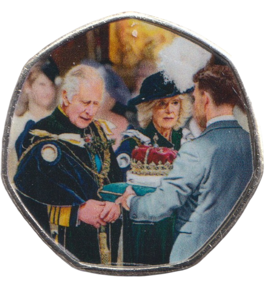 2023 50P SHAPED COIN LONG TO REIGN OVER US CHARLES III HONOURS OF SCOTLAND - 50P SHAPED COIN - Cambridgeshire Coins