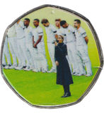 2023 50P SHAPED COIN LONG TO REIGN OVER US CRICKET WORLD CUP - 50P SHAPED COIN - Cambridgeshire Coins
