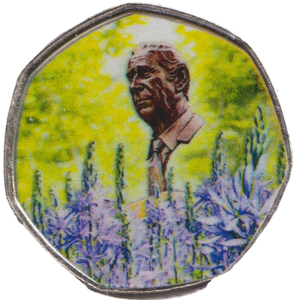 2023 50P SHAPED COIN LONG TO REIGN OVER US KING CHARLES III LAVENDER - 50P SHAPED COIN - Cambridgeshire Coins