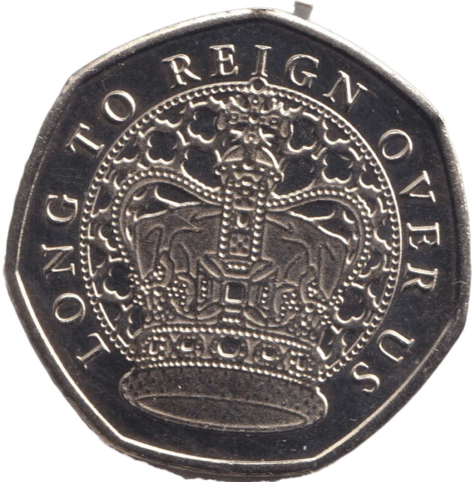 2023 50P SHAPED COIN LONG TO REIGN OVER US KING CHARLES III LAVENDER - 50P SHAPED COIN - Cambridgeshire Coins