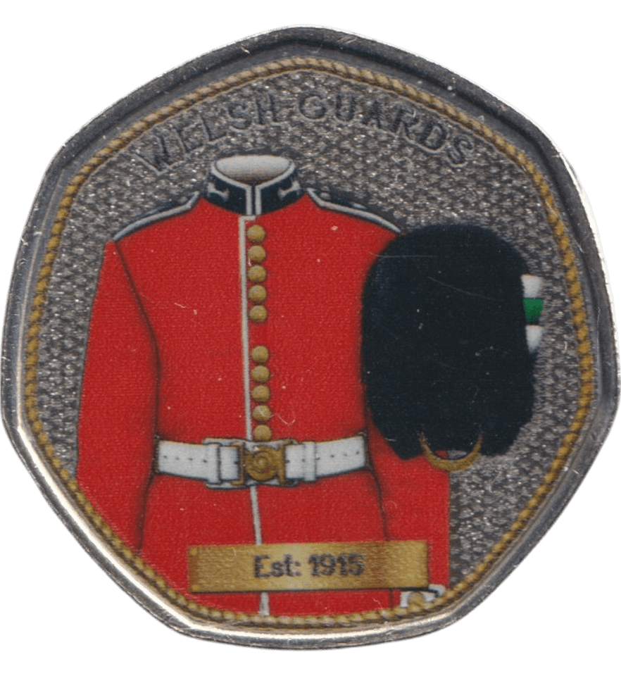 2023 50P SHAPED COIN WELSH GUARDS - 50P SHAPED COIN - Cambridgeshire Coins