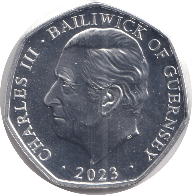 2023 50P THE SOVEREIGN'S SCEPTRE BAILIWICK OF GUERNSEY - WORLD COINS - Cambridgeshire Coins