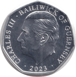 2023 50P THE SOVEREIGN'S SCEPTRE BAILIWICK OF GUERNSEY - WORLD COINS - Cambridgeshire Coins