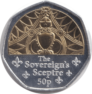 2023 50P THE SOVEREIGN'S SCEPTRE BAILIWICK OF GUERNSEY - WORLD COINS - Cambridgeshire Coins