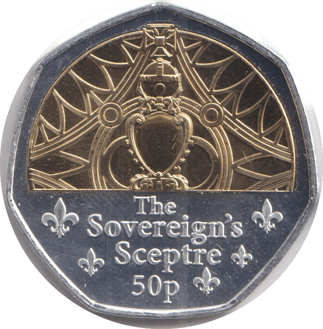 2023 50P THE SOVEREIGN'S SCEPTRE BAILIWICK OF GUERNSEY - WORLD COINS - Cambridgeshire Coins