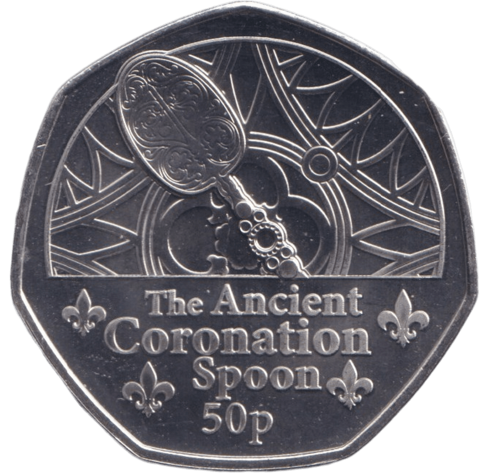 2023 BU 50P THE ANCIENT CORONATION SPOON GUERNSEY - 50p BU - Cambridgeshire Coins