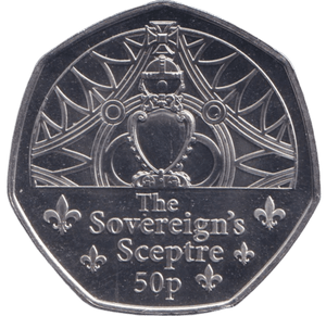 2023 BU 50P THE SOVEREIGN SCEPTRE GUERNSEY - 50p BU - Cambridgeshire Coins