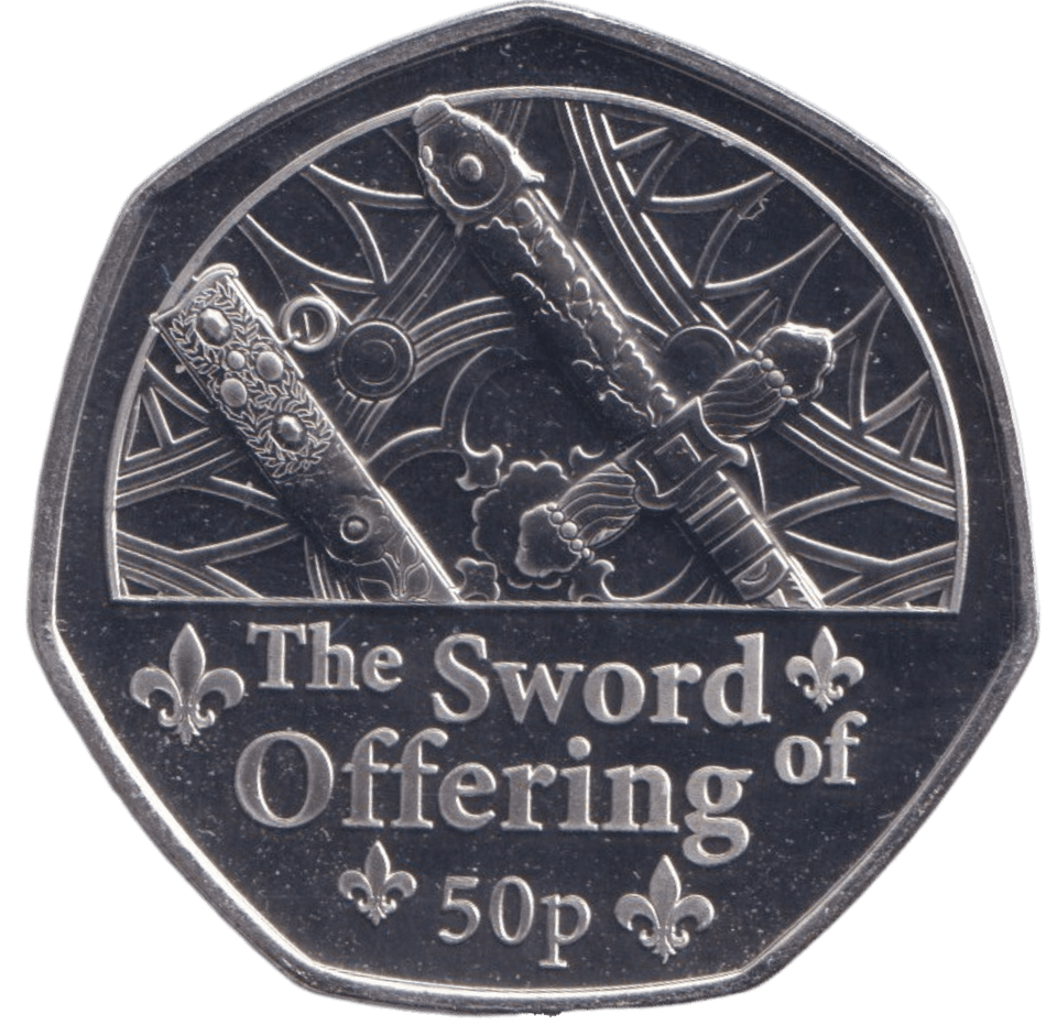 2023 BU 50P THE SWORD OF OFFERING GUERNSEY - 50p BU - Cambridgeshire Coins