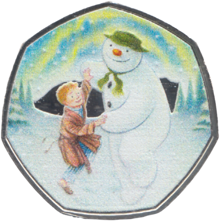 2023 CHRISTMAS 50P THE SNOWMAN COLOURISED ( BU ) - 50P REGIONAL ISSUES - Cambridgeshire Coins