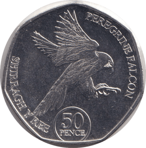 2023 FIFTY PENCE - IOM PEREGRINE FALCON - WORLD COINS - Cambridgeshire Coins