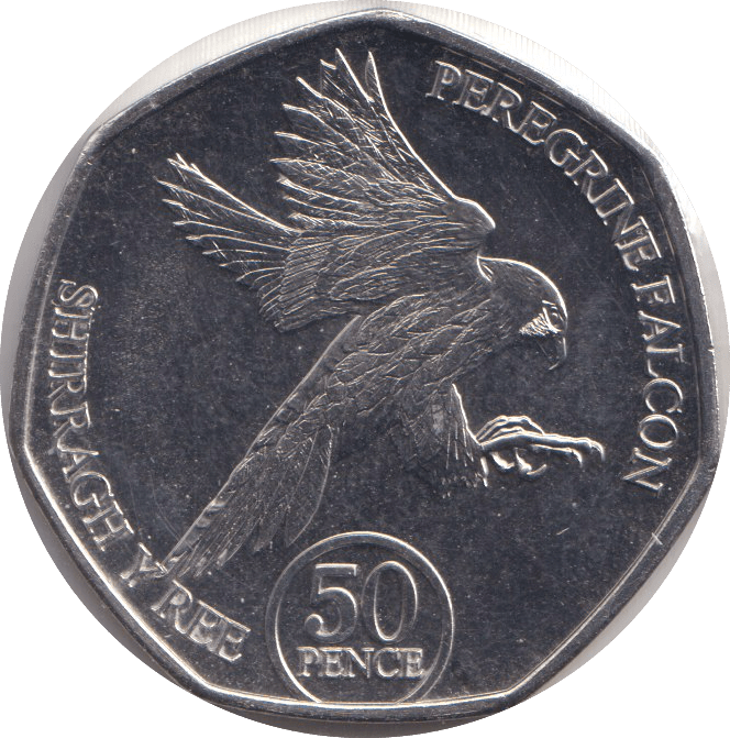 2023 FIFTY PENCE - IOM PEREGRINE FALCON - WORLD COINS - Cambridgeshire Coins