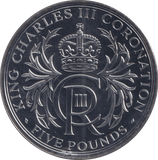 2023 FIVE POUNDS KING CHARLES III CORONATION - WORLD COINS - Cambridgeshire Coins