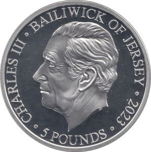2023 FIVE POUNDS SILVER PROOF JERSEY - WORLD COINS - Cambridgeshire Coins