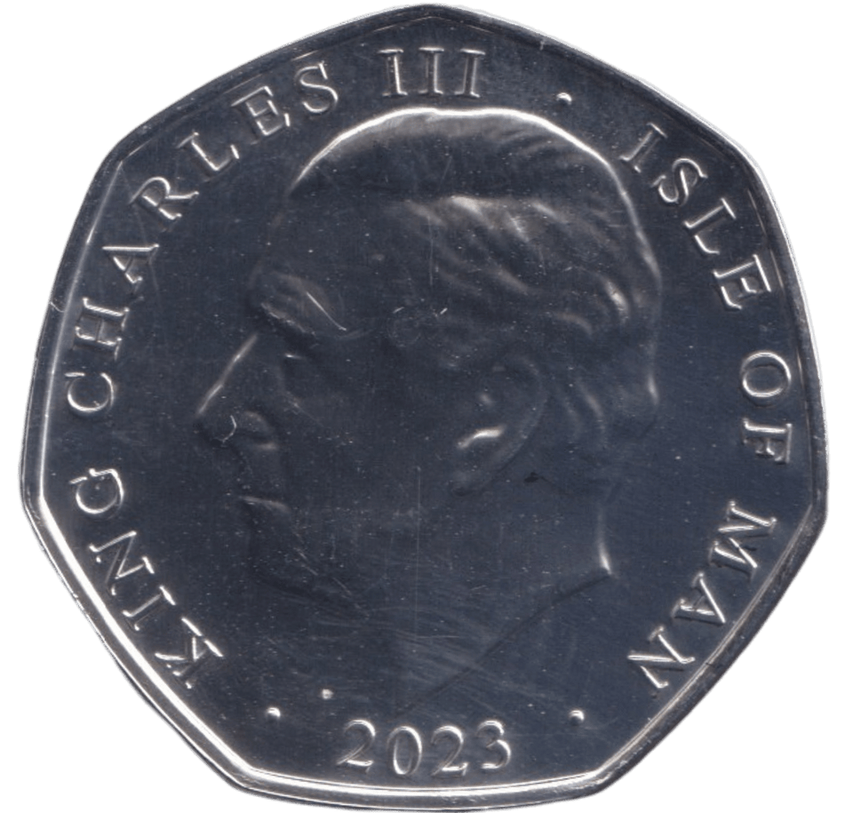 2023 GOD SAVE OUR GRACIOUS KING 50P ISLE OF MAN - 50P REGIONAL ISSUES - Cambridgeshire Coins