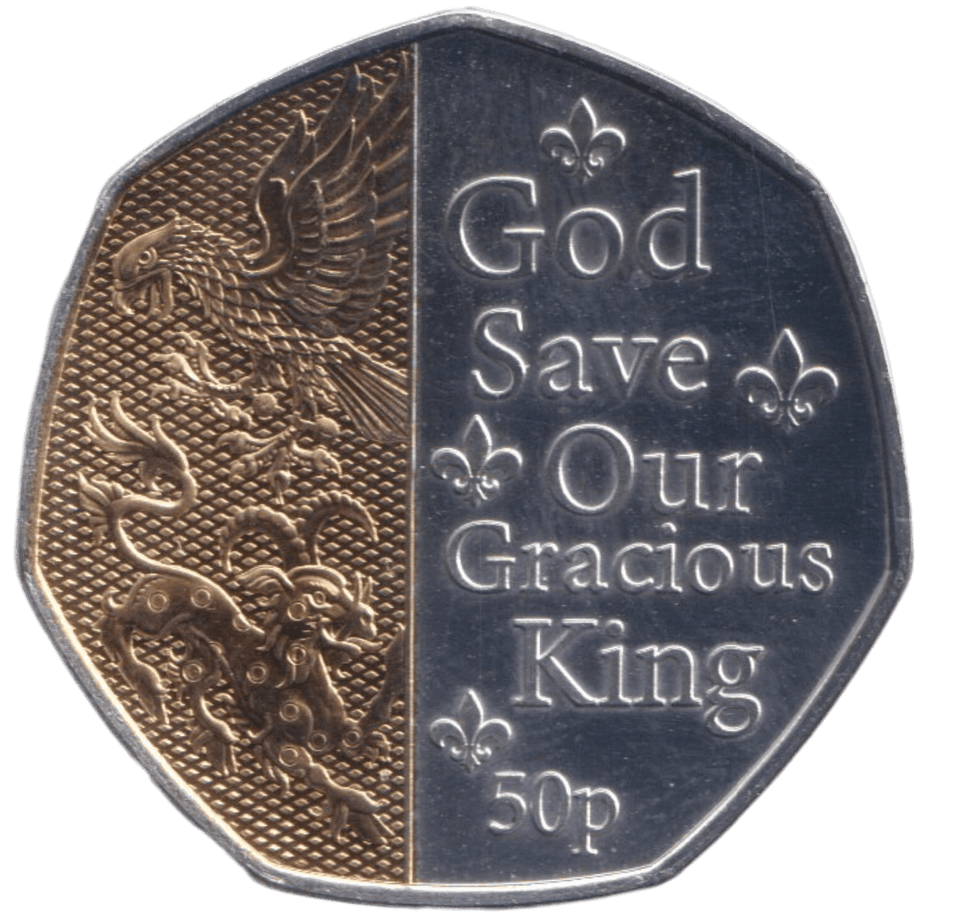 2023 GOD SAVE OUR GRACIOUS KING 50P ISLE OF MAN - 50P REGIONAL ISSUES - Cambridgeshire Coins