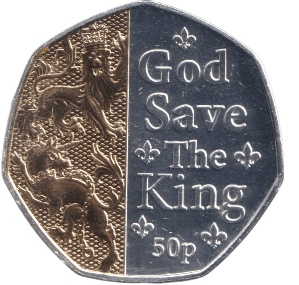 2023 GOD SAVE THE KING 50P ISLE OF MAN - 50P REGIONAL ISSUES - Cambridgeshire Coins