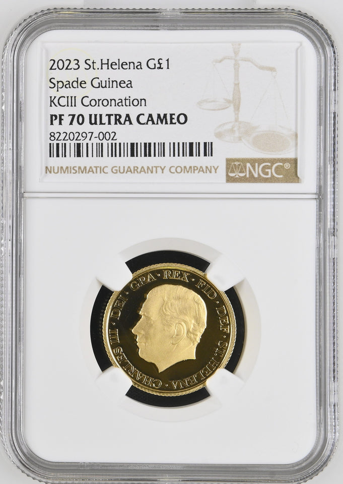 2023 GOLD £1 SPADE GUINEA PF70 ULTRA CAMEO - NGC GOLD £1 - Cambridgeshire Coins