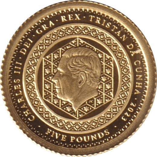 2023 GOLD CORONATION OF KING CHARLES III PURE GOLD PROOF £5 - GOLD WORLD COINS - Cambridgeshire Coins