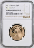 2023 GOLD PROOF 50P THE SNOWMAN ULTRA CAMEO PF 70 - NGC GOLD 50P - Cambridgeshire Coins