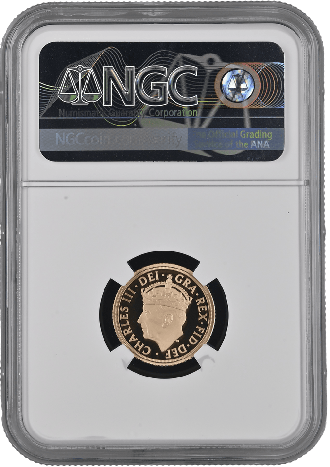 2023 GOLD PROOF HALF SOVEREIGN CORONATION NGC PF 70 - NGC GOLD HALF SOVEREIGN - Cambridgeshire Coins