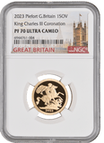 2023 GOLD PROOF PIEFORT SOVEREIGN KING CHARLES III CORONATION NGC PF 70 - NGC GOLD SOVEREIGN - Cambridgeshire Coins