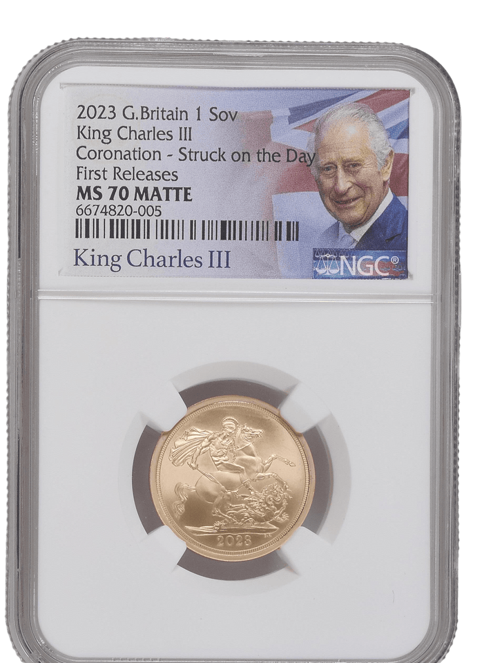 2023 GOLD PROOF SOVEREIGN CORONATION KING CHARLES III NGC MS 70 - NGC GOLD SOVEREIGN - Cambridgeshire Coins