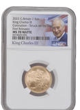 2023 GOLD PROOF SOVEREIGN CORONATION KING CHARLES III NGC MS 70 - NGC GOLD SOVEREIGN - Cambridgeshire Coins
