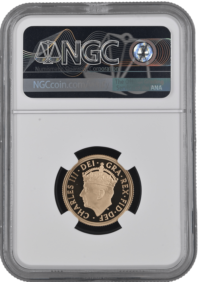 2023 GOLD PROOF SOVEREIGN KING CHARLES III CORONATION NGC PF 70 - NGC GOLD SOVEREIGN - Cambridgeshire Coins
