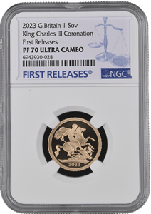2023 GOLD PROOF SOVEREIGN KING CHARLES III CORONATION NGC PF 70 - NGC GOLD SOVEREIGN - Cambridgeshire Coins