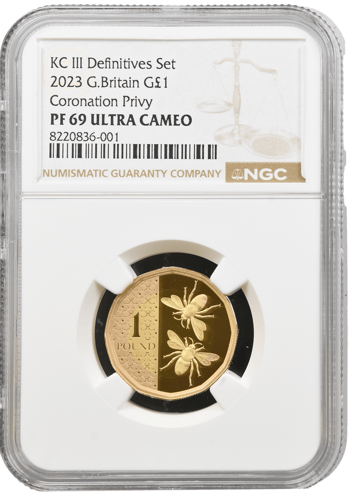 2023 GOLD £1 CORONATION PRIVY PF 69 ULTRA CAMEO NGC - NGC GOLD £1 - Cambridgeshire Coins