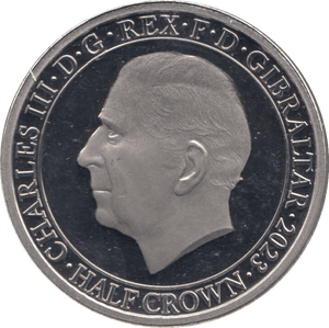 2023 KING CHARLES CORONATION HALF CROWN GIBRALTAR - SILVER WORLD COINS - Cambridgeshire Coins