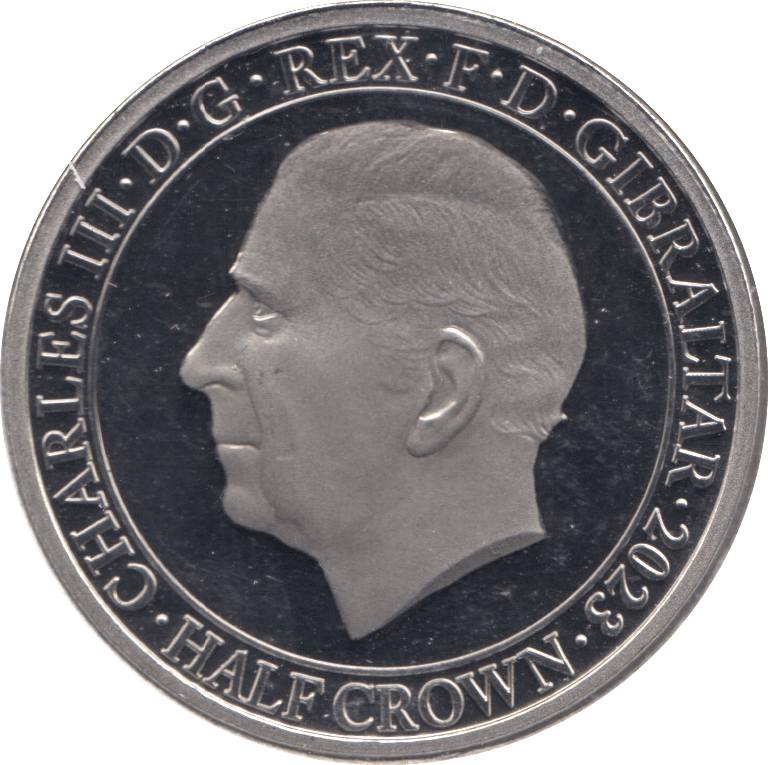 2023 KING CHARLES CORONATION HALF CROWN GIBRALTAR - SILVER WORLD COINS - Cambridgeshire Coins