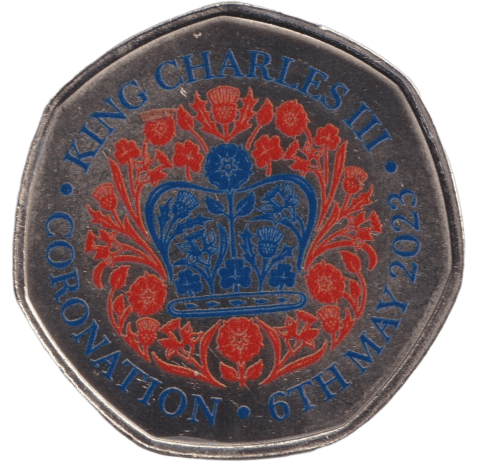 2023 KING CHARLES III CORONATION 50P SHAPED COIN - 50P SHAPED COIN - Cambridgeshire Coins