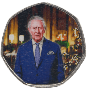 2023 KING CHARLES LONG TO REIGN OVER US 50P SHAPED COIN - 50P SHAPED COIN - Cambridgeshire Coins