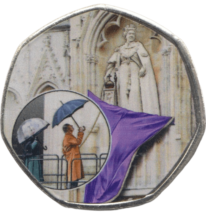 2023 KING CHARLES LONG TO REIGN OVER US 50P SHAPED COIN - 50P SHAPED COIN - Cambridgeshire Coins