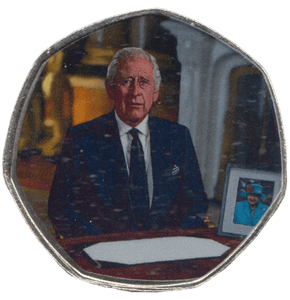 2023 KING CHARLES LONG TO REIGN OVER US 50P SHAPED COIN - 50P SHAPED COIN - Cambridgeshire Coins