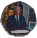 2023 KING CHARLES LONG TO REIGN OVER US 50P SHAPED COIN - 50P SHAPED COIN - Cambridgeshire Coins