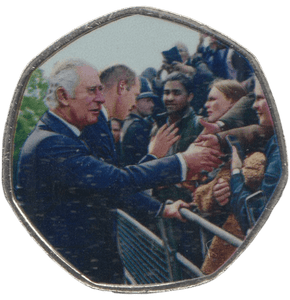 2023 KING CHARLES LONG TO REIGN OVER US 50P SHAPED COIN - 50P SHAPED COIN - Cambridgeshire Coins