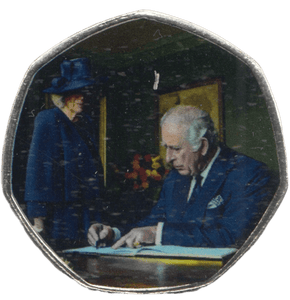 2023 KING CHARLES LONG TO REIGN OVER US 50P SHAPED COIN - 50P SHAPED COIN - Cambridgeshire Coins