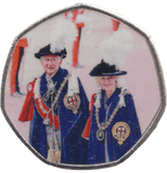 2023 KING CHARLES LONG TO REIGN OVER US 50P SHAPED COIN - 50P SHAPED COIN - Cambridgeshire Coins
