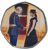 2023 KING CHARLES LONG TO REIGN OVER US 50P SHAPED COIN - 50P SHAPED COIN - Cambridgeshire Coins