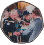 2023 KING CHARLES LONG TO REIGN OVER US 50P SHAPED COIN - 50P SHAPED COIN - Cambridgeshire Coins