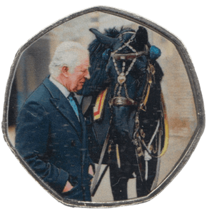 2023 KING CHARLES LONG TO REIGN OVER US 50P SHAPED COIN - 50P SHAPED COIN - Cambridgeshire Coins