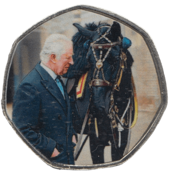 2023 KING CHARLES LONG TO REIGN OVER US 50P SHAPED COIN - 50P SHAPED COIN - Cambridgeshire Coins