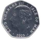 2023 LONG TO REIGN OVER US GOD SAVE THE KING 50P ISLE OF MAN - 50P REGIONAL ISSUES - Cambridgeshire Coins
