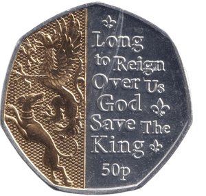 2023 LONG TO REIGN OVER US GOD SAVE THE KING 50P ISLE OF MAN - 50P REGIONAL ISSUES - Cambridgeshire Coins