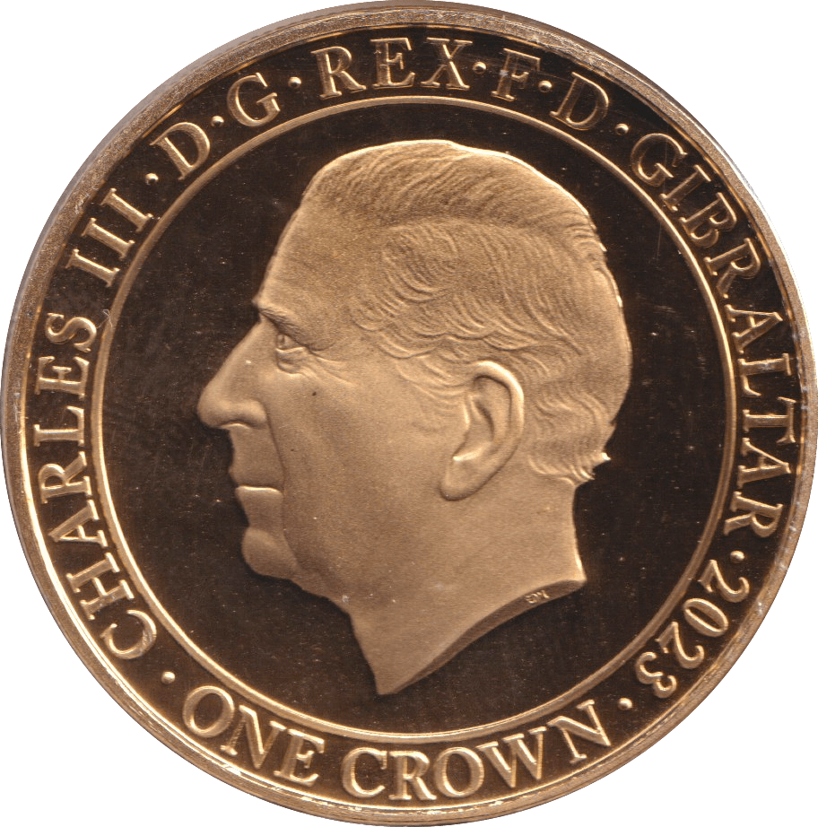 2023 PRINCE CHARLES AND QUEEN ELIZABETH II CROWN GIBRALTAR - WORLD COINS - Cambridgeshire Coins