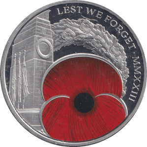 2023 £5 LEST WE FORGET BAILIWICK OF JERSEY - WORLD COINS - Cambridgeshire Coins