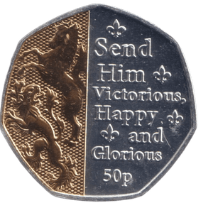 2023 SEND HIM VICTORIOUS HAPPY AND GLORIOUS 50P ISLE OF MAN - 50P REGIONAL ISSUES - Cambridgeshire Coins